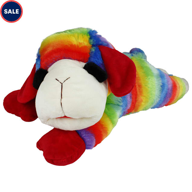 Multipet Jumbo Rainbow Lamb Chop Plush Dog Toy XX Large Petco