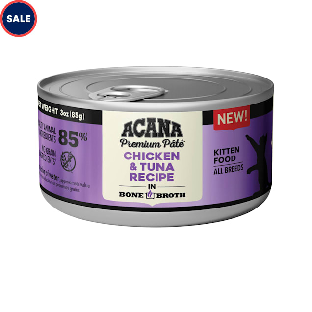 ACANA Chicken + Tuna Recipe in Bone Broth for Kittens Wet Cat Food, 3 oz., Case of 24 - Carousel image #1