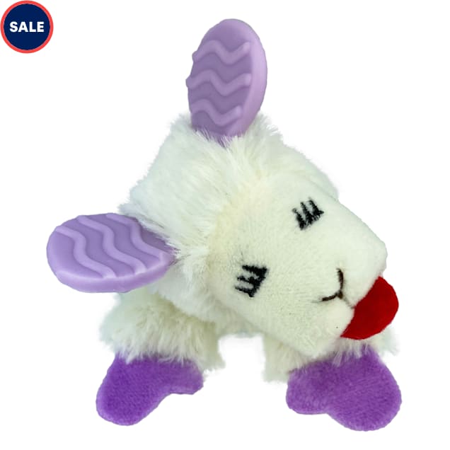Multipet Kitten Lamb Chop with Teething Ears Cat Toy, Small