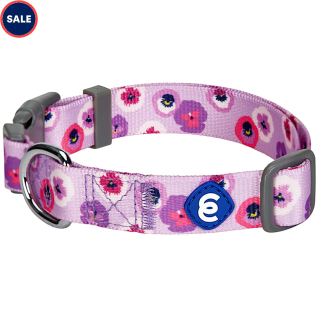 Blueberry Pet Essentials Light Purple Floral Adjustable Dog Collar, Small - Carousel image #1