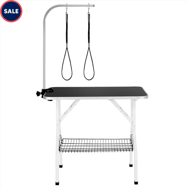 Topeakmart Black 36" Foldable Pet  Grooming Table with Adjustable Arm, 36" L X 24" W X 62.6" H - Carousel image #1