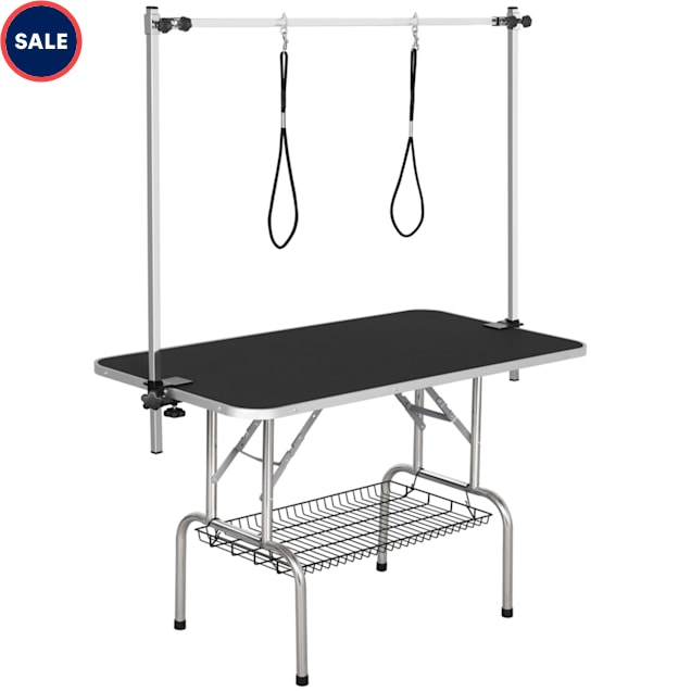 Topeakmart Black 45" Foldable Pet Grooming Table with Adjustable Arm, 46.5" L X 24" W X 69.7" H - Carousel image #1