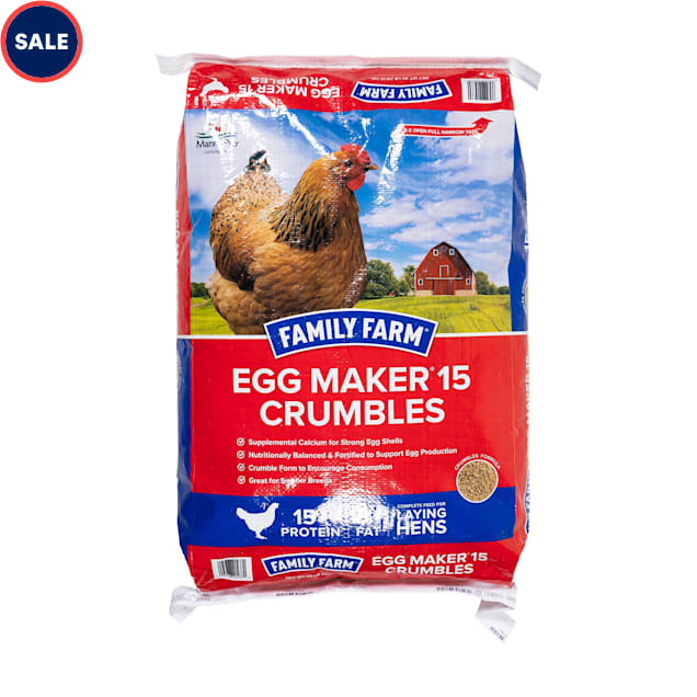 Family-Farm & Home Egg Maker 15 Crumble Feed for Laying Hens, 50 lbs. - Carousel image #1