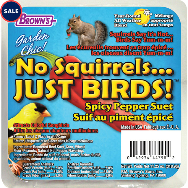 Brown's Garden Chic! No Squirrels Just Birds! Suet Cake, 11.25 oz. - Carousel image #1