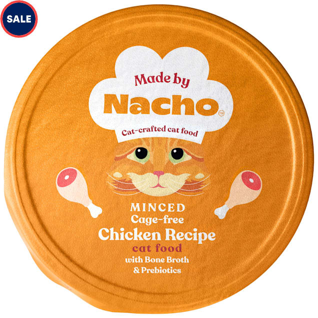 Made by Nacho Wet Cat Food Cage Free Minced Chicken in Bone Broth for Hydration with Prebiotics for Digestive Health H