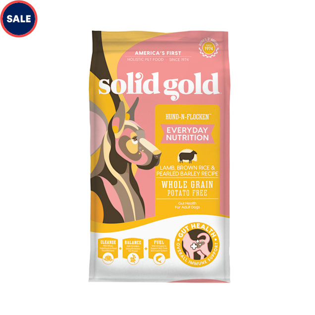 Solid Gold Hund N Flocken Lamb, Brown Rice & Pearled Barley Holistic Potato Free Dry Adult Dog Food With Superfoods, 24 lbs. - Carousel image #1