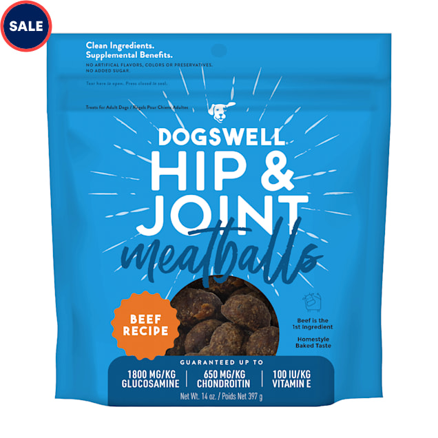 Dogswell Hip & Joint Beef Recipe Meatballs Dog Treats, 14 oz. | Petco