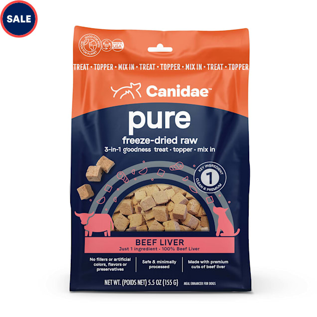 Canidae Pure 3-in-1 Goodness Freeze Dried Raw Beef Liver Dog Food, 5.5 oz. - Carousel image #1