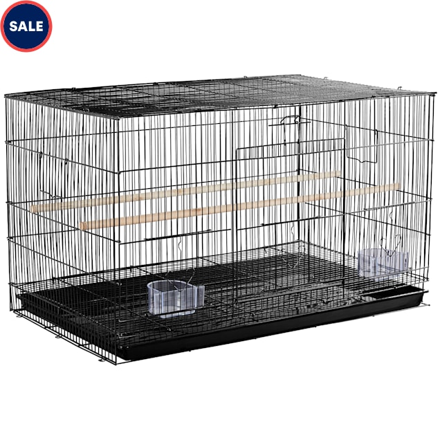 Topeakmart Black 18" Flight Cage with Slide-Out Tray for Birds - Carousel image #1