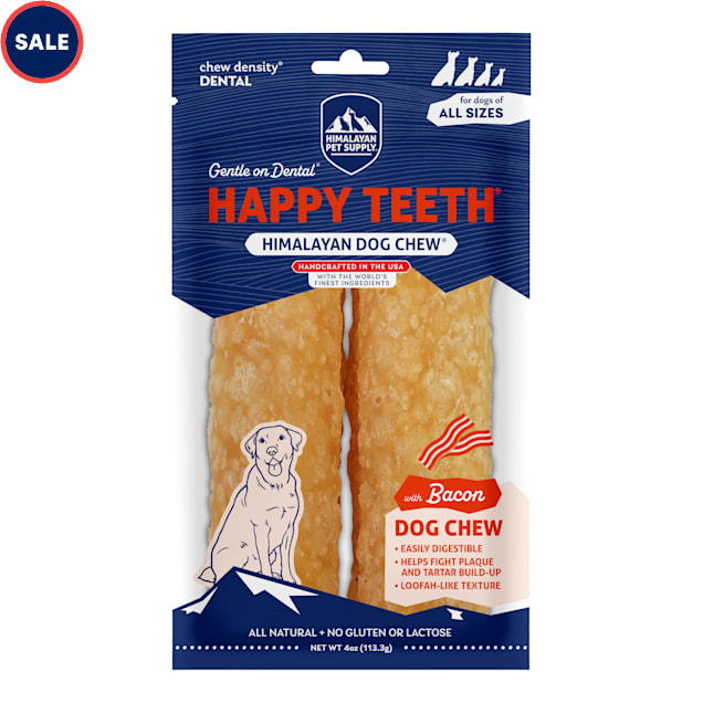 Himalayan Dog Chew Happy Teeth Bacon Dog Treats, 4 oz. - Carousel image #1