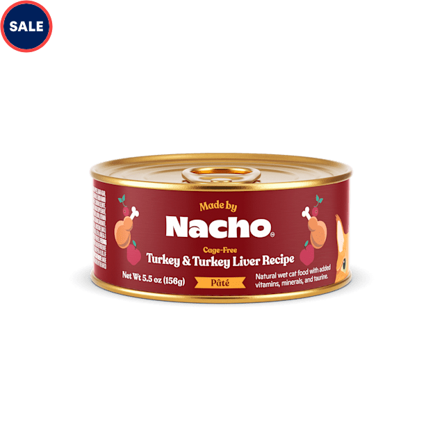 Made by Nacho Cage Free Turkey Turkey Liver Pate Recipe with Bone Broth Wet Cat Food 5.5 oz. Case of 24