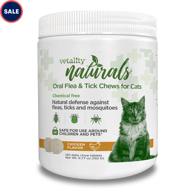 Vetality Naturals Oral Flea & Tick Cat Chews, Count of 120 Petco