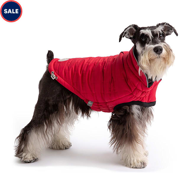 GF Pet Red Reversible Elasto-Fit Chalet Dog Jacket, XX-Small - Carousel image #1
