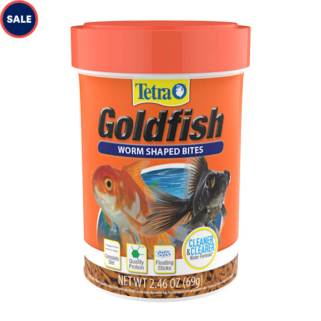 Tetra Goldfish Worm Shaped Bites Fish Food, 2.46 oz. - Carousel image #1
