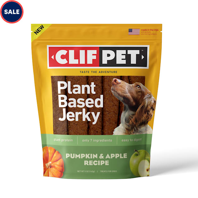 CLIF PET Plant Based Jerky Pumpkin and Apple Recipe Dog Treat, 5 oz