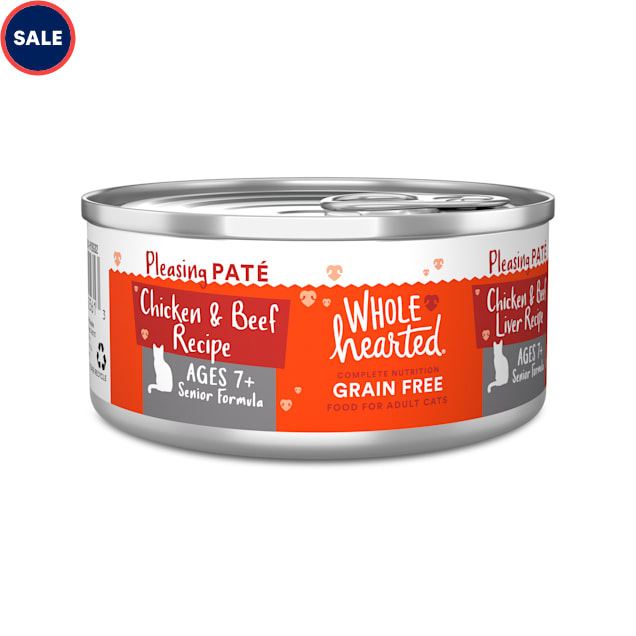 WholeHearted Grain Free Chicken and Beef Liver Senior Wet Cat Food Pate