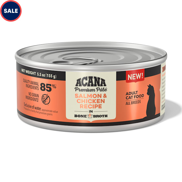 ACANA Salmon + Chicken in Bone Broth Wet Cat Food, 5.5 oz., Case of 12 - Carousel image #1