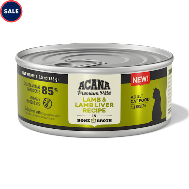 ACANA Lamb + Lamb Liver in Bone Broth Wet Cat Food, 5.5 oz., Case of 12 - Carousel image #1