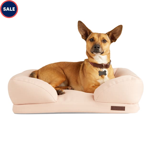 Reddy Pink Durable Recycled Fabric Dog Bed, 24" L X 18" W X 6" H Petco