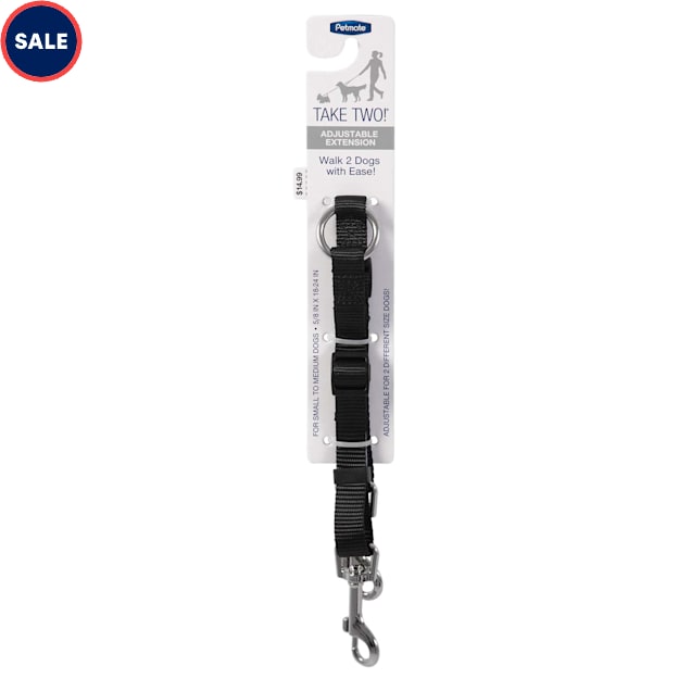 Aspen Pet by Petmate Take Two Adjustable Leash Extension, Black, 18-24 in. Long, 5/8" Width - Carousel image #1