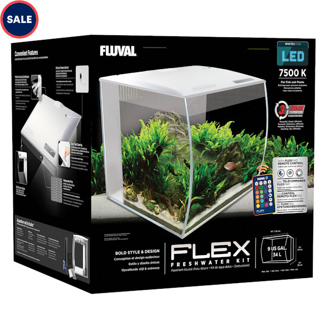 Fluval Flex White Tank Aquarium Kit, 9 Gallon