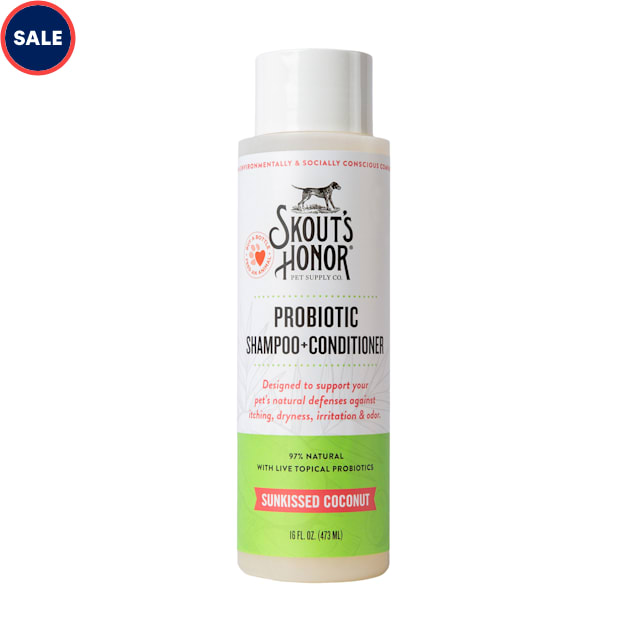 Skout's Honor Sunkissed Coconut Probiotic Shampoo Plus Conditioner for Dogs, 16 fl. oz. - Carousel image #1