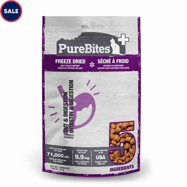 PureBites Freeze Dried Gut & Digestion Chicken Cat Treats, 1.09 oz. - Carousel image #1