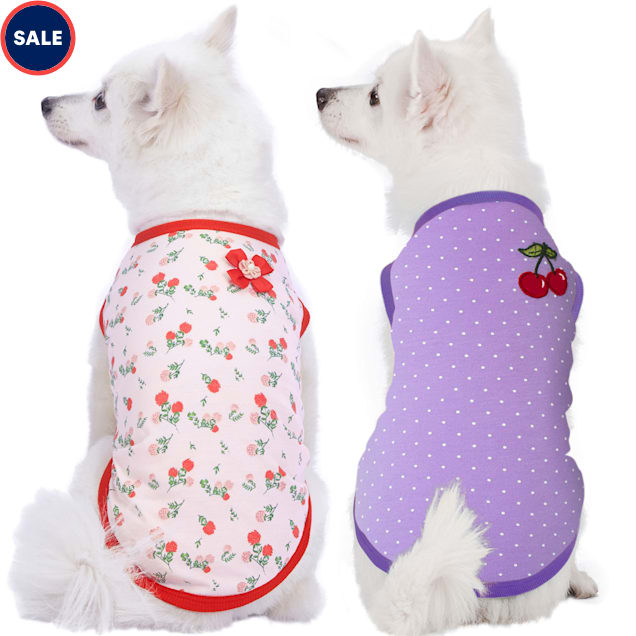 Blueberry Pet Soft & Comfy Spring Hope Floral Cotton Blend Dog TShirts