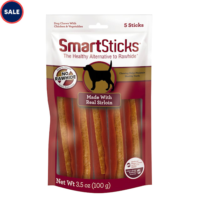 SmartBones SmartSticks Made With Real Sirloin Dog Chews, 3.5 oz., Count of 5 - Carousel image #1