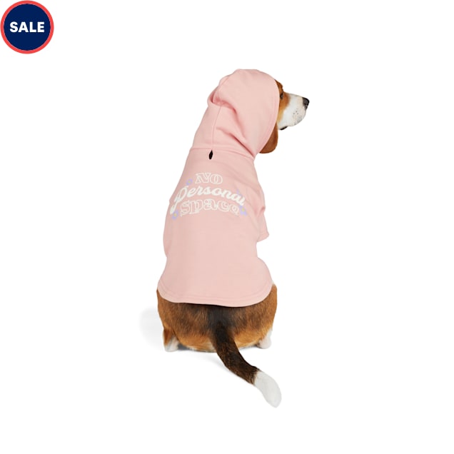 YOULY Personal Space Hoodie for Dogs, XSmall, Pink. Petco
