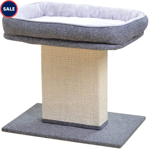 PetPals Group Catry Mellow 2 Level Cat Tree with Top Cozy Bed Sisal Scratching Post 22.8 L X 15.7 W X 19.3 H