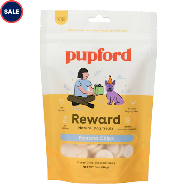 Pupford Banana Chips Dog Treats 3 oz Healthy Grain Free