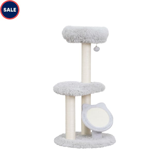 PetPals Group Rock View 2 Level Interactive Cat Tree with Sisal Scratcher 37.5 H