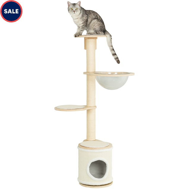 TRIXIE Natural White Mateo Wall Mounted Cat Tree 54.33 H Petco