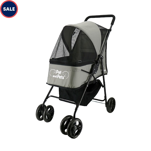 Petique Pet Pets Gray Rollin Pet Stroller Petco