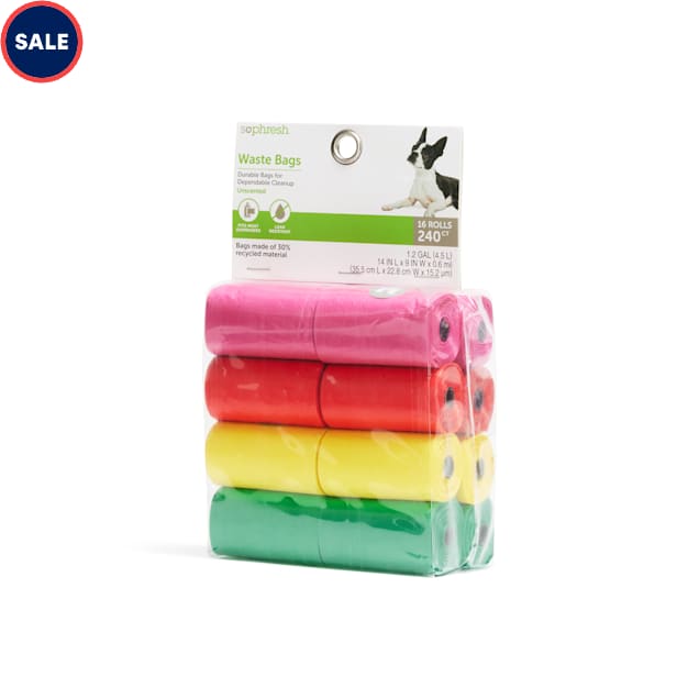 So Phresh Multicolor Unscented Dog Waste Bags Count of 240