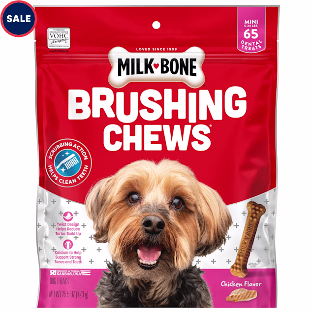 Milk-Bone Brushing Chews Mini Daily Dental Dog Treats, 25.5 oz. - Carousel image #1