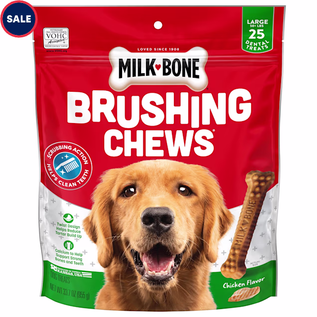 Milk-Bone Brushing Chews Large Daily Dental Dog Treats, 33.7 oz - Carousel image #1