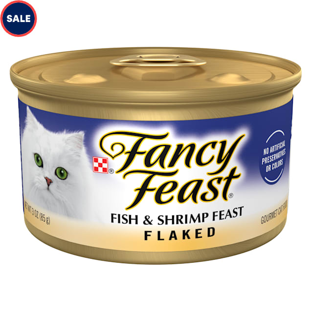 Fancy Feast Flaked Fish Shrimp Wet Cat Food 3 oz. Case of 24