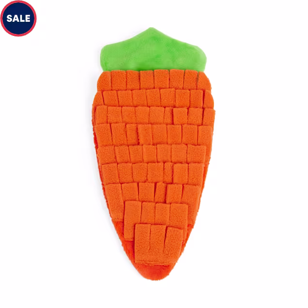 EveryYay Carrot Snuffle Mat for Small Animals, 10" L X 5" W - Carousel image #1