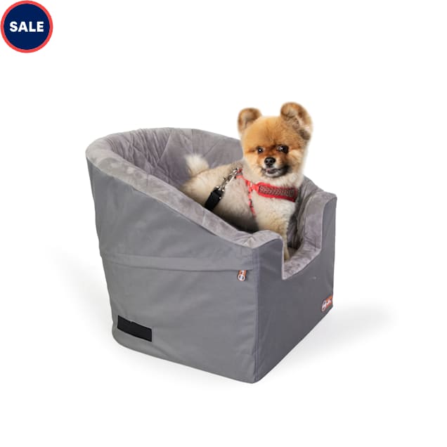 K H Gray Collapsible Bucket Booster Car Seat for Dogs Small