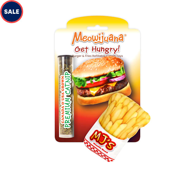Meowijuana Get Hungry Refillable Burger and Fries Cat Toy, Small, Pack of 2 - Carousel image #1