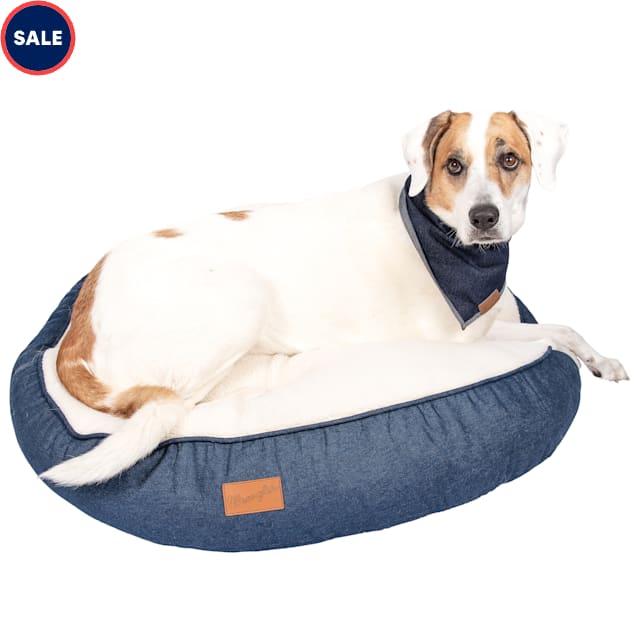 Wrangler Round Gusset Dog Bed, 35" L X 35" W X 6" H, Ivory - Carousel image #1