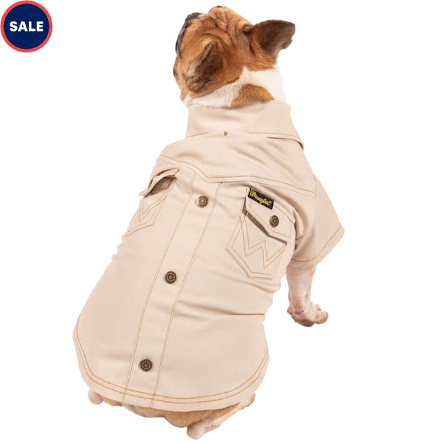 Wrangler Tan Button Dog Shirt XS Lightweight Washable