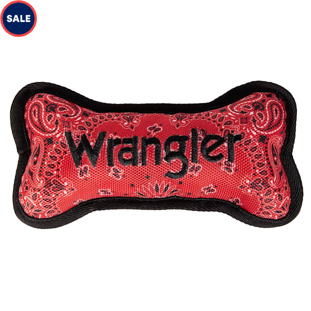 Wrangler Paisley Logo Plush Bone Dog Toy, Small - Carousel image #1