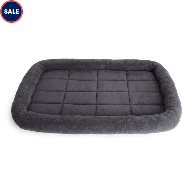 EveryYay Plush Dog Crate Mat, 35" L X 22" W X 2" H, Charcoal Grey Petco