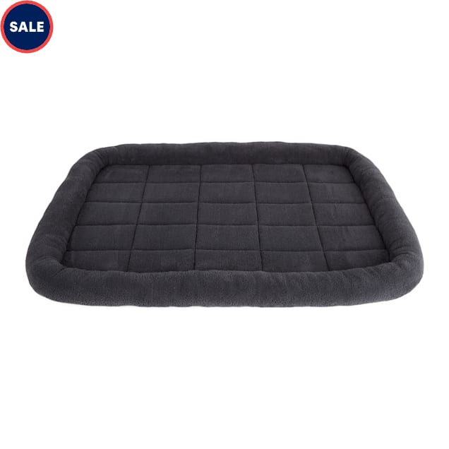 EveryYay Plush Dog Crate Mat, 40" L X 26" W X 2" H, Charcoal Grey Petco