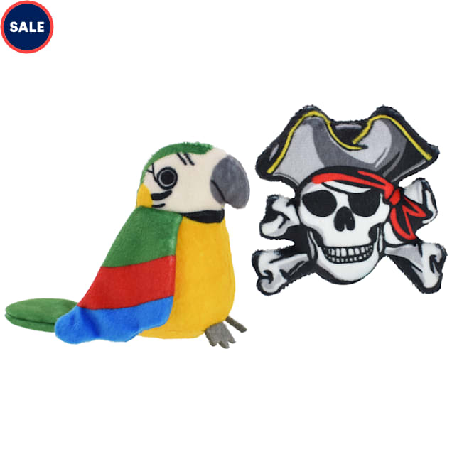 Multipet International Margaritaville Parrot & Skull Cat Toy, Small, Pack of 2 - Carousel image #1