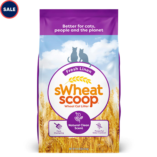 sWheat Scoop Fresh Linen Scented Natural Clumping Wheat Cat Litter, 14 lbs. - Carousel image #1
