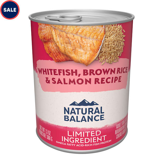 Natural Balance Limited Ingredient Whitefish Brown Rice & Salmon Recipe Wet Dog Food, 13 oz. - Carousel image #1
